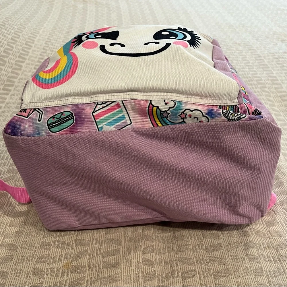 Maverickny Purple Unicorn Backpack School Bag 2 Pockets Adjustable Straps